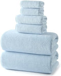 REDKISS Ultra Soft 6 Piece Towel Set, Premium Towels for Bathroom, Highly Absorbent, Quick Dry, Lightweight Bath Towels Set Collection, Includes 2 Bath Towels, 2 Hand Towels, 2 Washcloths, Light Blue by REDKISSOnline