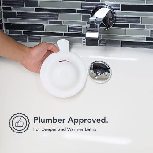 BathShroom Bathtub Overflow Drain Cover - Bath Tub Overflow Cover, Bathroom Spa Accessories, Adds Inches of Water for Deeper & Warmer Bath - Image 6