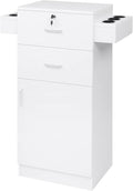 Modern Styling Station for Hair Stylist,Wooden Hair Salon Station Storage Cabinet,Beauty Salon Storage Equipment,Beauty Spa Tool Organizer,with Drawers,for Barber Shop, Home, Bathroom (White)