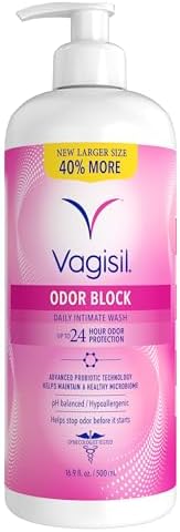 Vagisil Feminine Wash for Intimate Area Hygiene, Odor Block, Gynecologist Tested, Hypoallergenic, 16.9 oz with Pump by Vagisil