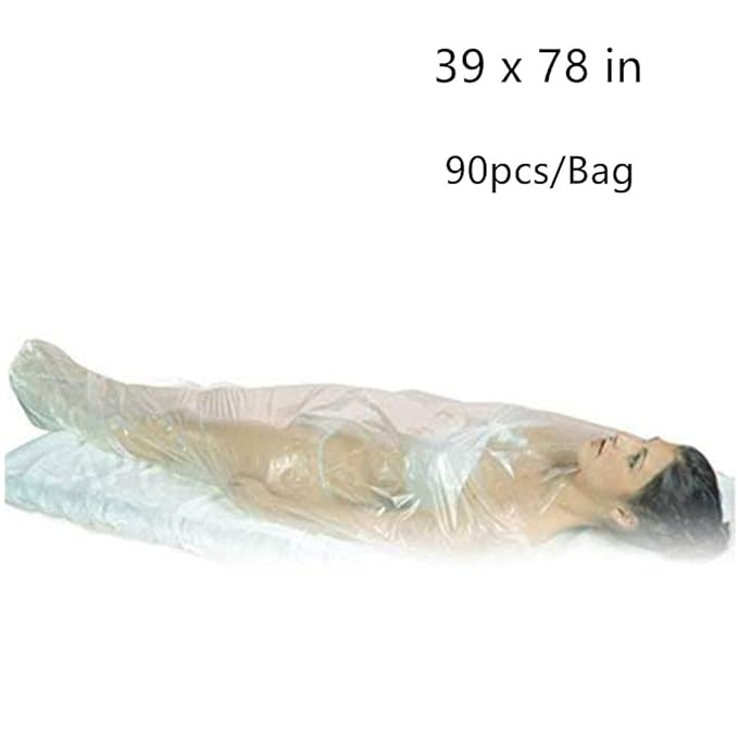 Disposable Sauna Sheeting, heeguosons Plastic Sheeting for Body Wrapping Home Use Far Infrared Sauna Blanket Liners for Keeping Heat 39'' x 78'' (90pcs/Bag)