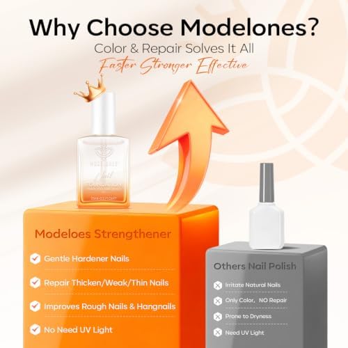 modelones Nail Strengthener and Growth, Clear Nail Polish Nail Hardener - Image 6
