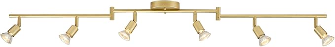 Globe Electric 57505 Payton 6-Light Foldable Track Lighting, Painted Brass