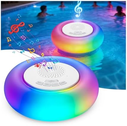 2 Pack Floating Pool Lights with Bluetooth Pool Speaker by JEMULICEpoolaccessories