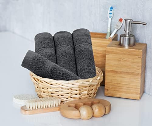 Utopia Towels 8 Piece Majestic Plush Luxury Towel Set, Cotton, Grey - Image 6