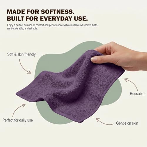 Utopia Towels 24 Pack Washcloths, 12x12 in, 100% Cotton, Plum - Image 4