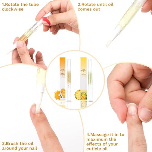2PCS Cuticle Oil Pens for Nail Care, Moisturizing, Pineapple & Orange - Image 6