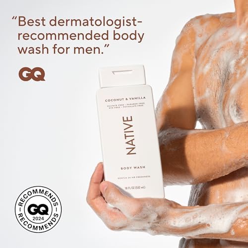 Native Clean Body Wash, Gentle & pH-balanced for Sensitive Skin, 24-Hr Freshness for Women & Men, Vegan & Cruelty-Free, Free of Sulfates, Parabens & Phthalates, Coconut & Vanilla, 18fl oz - Image 6