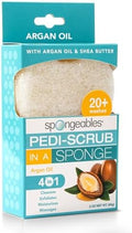Spongables Pedi Scrub Foot Exfoliating 20+ Wash Sponge, Argan Oil, 1 Count by Spongeables