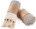 BAY LAUREL Turkish Hand Towel – Pack of 2 | Soft & Absorbent Decorative Towels for Bathroom, Hand, Face, Hair, Gym, Yoga, SPA, Kitchen & Tea | Boho Decor (Beige, Herringbone 15x26 Inches (Set of 2) by BayLaurel