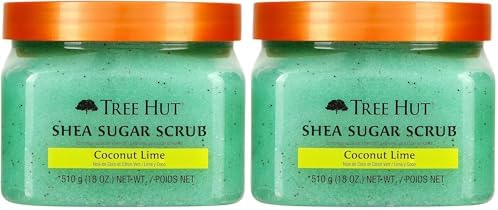 Tree Hut Shea Sugar Scrub - Coconut Lime - 18 oz - Exfoliating Body Scrub for Smooth, Glowing Skin - Made with Real Sugar and Shea Butter (Pack of 2) by TreeHut