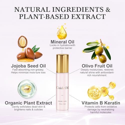 Cuticle Oil, Scented Roll on Nail Oil for Nails, Rose & Lavender, 20 ml - Image 4
