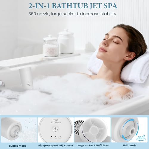 Bath Jets for Tub, Cordless IPX7 Rechargeable Bath Jet or Bubble Modes - Image 3