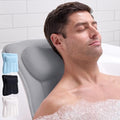 GORILLA GRIP Bath Pillow for Tub, 6 Strong Suction Cups, 4D Mesh, Gray by GorillaGrip