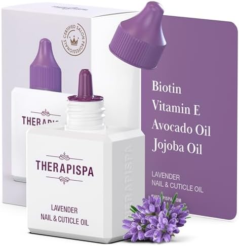THERAPISPA Nail & Cuticle Oil with Avocado, Jojoba, Biotin & Vitamin E – Nourishes Cuticles, Strengthens Nails & Supports Nail Growth (Lavender, 2.0 fl oz) by THERAPISPA