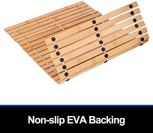 Bamboo Bath Mat Bathroom Rugs Floor Wood Shower Bathtub Waterproof Non Slip Accessories 16x24 Inch Easy to Clean, Natural Bamboo, 1 pc - Image 6
