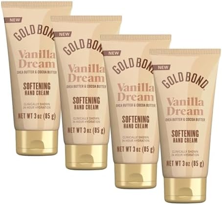 Gold Bond Vanilla Dream Softening Hand Cream Set,Luxurious Everyday Hand Cream w/Shea Butter to Help Boost Skin Moisture&Cocoa Butter to Help Soften Skin,Warm Vanilla Dream Scent,3 Ounce (Pack of 24) by GoldBond