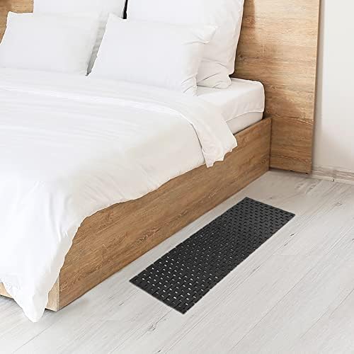 Bambo Bath Mat Bathroom Runner Long Large Rugs Floor Wood Shower Bathtub Waterproof Non Slip Accessories 16x48 Inch Easy to Clean,Black,1 pc - Image 5