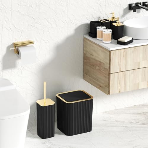 XLHOMO Bathroom Accessories Set - 10PC Gorgeous Black Bathroom Set - Image 5