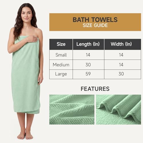 REDKISS Ultra Soft 6 Piece Towel Set, Premium Towels for Bathroom, Highly Absorbent, Quick Dry, Lightweight Bath Towels Set Collection, Includes 2 Bath Towels, 2 Hand Towels, 2 Washcloths, Green - Image 3