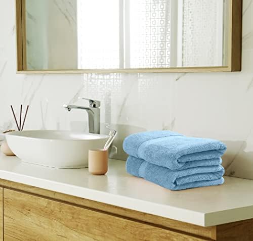 Utopia Towels 8 Piece Majestic Plush Luxury Towel Set, Cotton, Sky Blue - Image 6