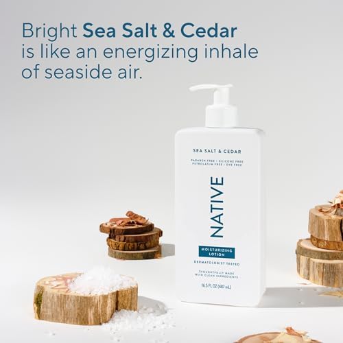 Native Body Lotion Contains Naturally Derived Plant-Based Moisturizers for Women and Men | Restores Dry Skin, Sea Salt & Cedar, 16.5 fl oz - Image 4