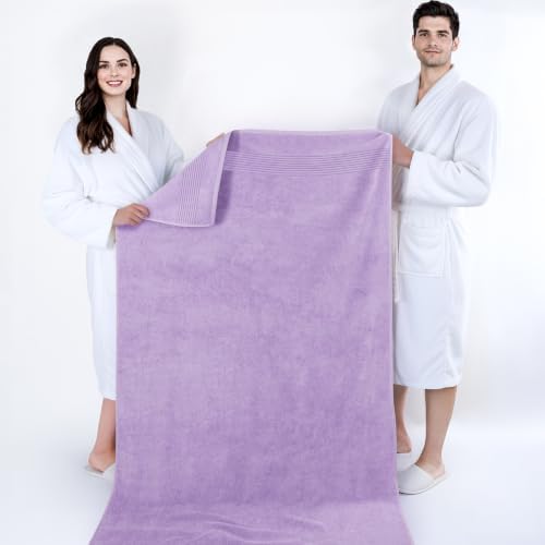 Cotton Paradise 100% Cotton Turkish Towel Set, Soft Absorbent Quick Dry, 2 Piece 35x70 Bath Sheet Set, Lilac - Image 5