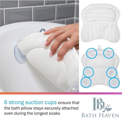 Bathtub Pillow with Neck & Back Support, Soft 3D Mesh Bath Cushion - Image 4