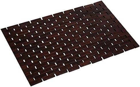 Bath Mat Bathroom Rugs Floor Wood Shower Bathtub Waterproof Non Slip Accessories 16x24 Inch Easy to Clean, Brown, 1 pc by Fovlaurs