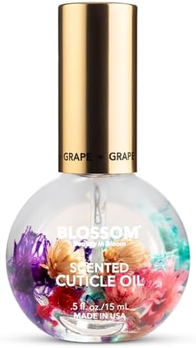 Blossom Cuticle Oil for Nails, Infused with Real Flowers, Grape, 0.5 fl. oz by Blossom