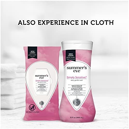 Summer's Eve Simply Sensitive All-Over Daily Feminine Wash, Gentle pH-Balanced Body Wash for Women, Removes Vaginal Odor, 15 Fl Oz (Pack of 2) - Image 5