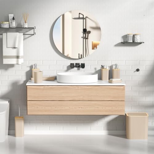 XLHOMO Bathroom Accessories Set - 10PC Elegant Beige Bathroom Set - Image 6