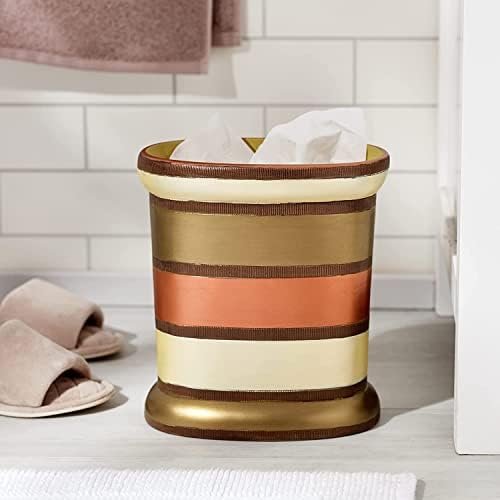 Zahari Home 2pc Contempo Luxury Bath Accessories Set Waste Basket & Tissue Box Modern Classic Contemporary Decorative Beautiful Designs Stylish Bathroom Accessories Set - Image 3
