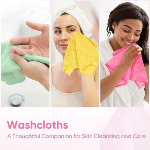 HOMEXCEL Washcloths 12PK, Ultra Soft&Highly Absorbent Face Towels, 12X12 in - Image 6