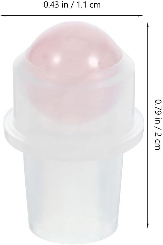 Didiseaon 9Pcs Essential Oil Roller Ball Tops for 10ml Oil Bottles, Replacement Rollers with Rose Quartz Roll-On Applicator Inserts for Aromatherapy DIY Blends Travel