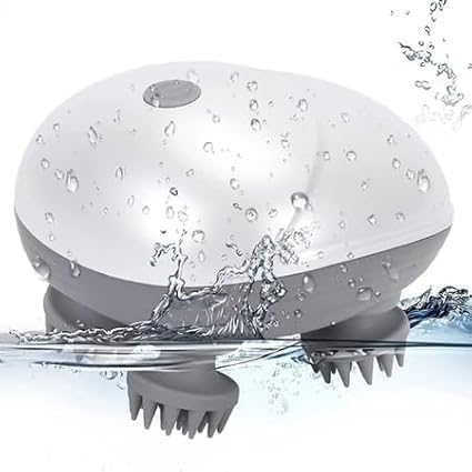 Electric Scalp Massager Rechargeable Cordless Head Massager for Stress Relief & Deep Relaxation, IPX7 Waterproof, 3 Modes, 2 Styles 8 Silicone Claws, Anti-Tangle, USB-C, Self-Care Gift for Women & Men