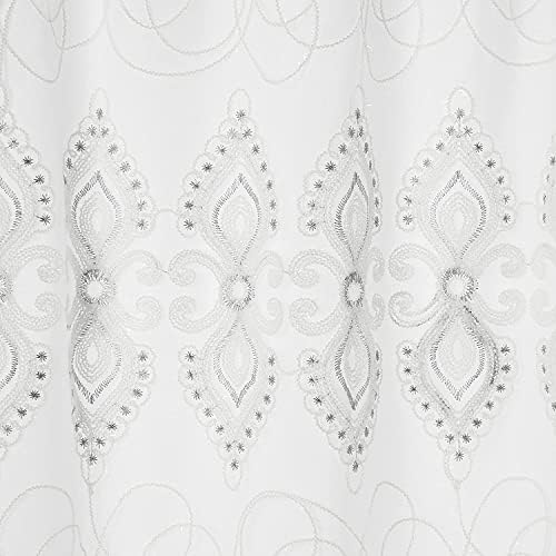 Zahari Home Monaco Bathroom Shower Curtain Set - 13pc Classic Luxury Contemporary Design with 12 Hooks - Image 3