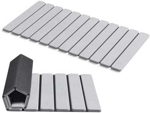 AWW Foldable Stone Bath Mat, Diatomaceous, 31.5"x15.7", Light Grey by AWW