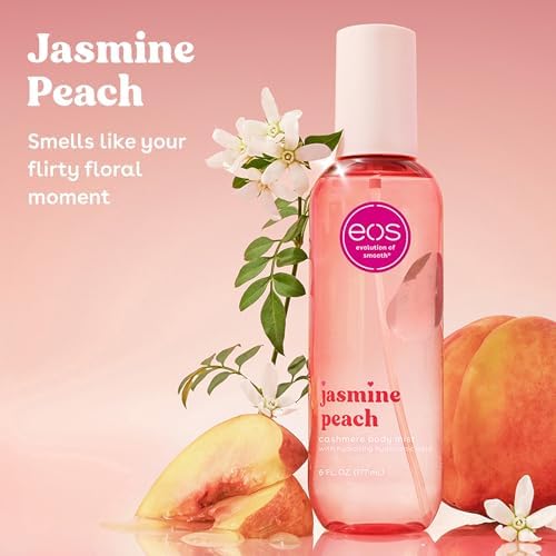 eos Cashmere Body Mist, Jasmine Peach, Body Spray for Women, Hair Mist, Floral Perfume, Moisturizing, Hyaluronic Acid, Glycerin, Vegan, Cruelty-free, 6 fl oz - Image 2