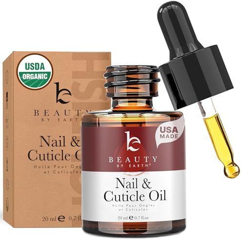 Organic Nail and Cuticle Oil - USA Made Nail Oil for Growth & Strength by BeautybyEarth