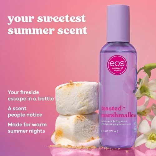 eos Cashmere Body Mist, Toasted Marshmallow, Toasted Vanilla, Sweet Marshmallow, Hair Mist, Body Spray for Women Moisturizing, Hyaluronic Acid, Vanilla Body Spray, Vegan, Cruelty-free, 6 fl oz - Image 2