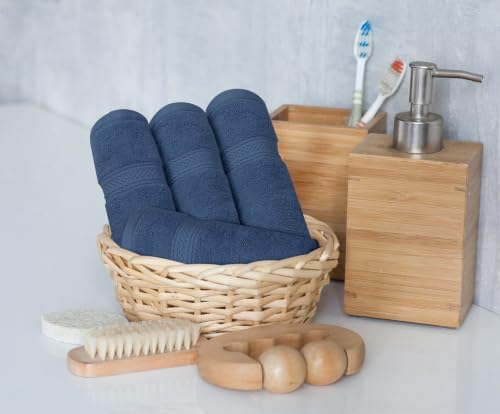 Utopia Towels 8 Piece Majestic Plush Luxury Towel Set, Cotton, Navy - Image 3