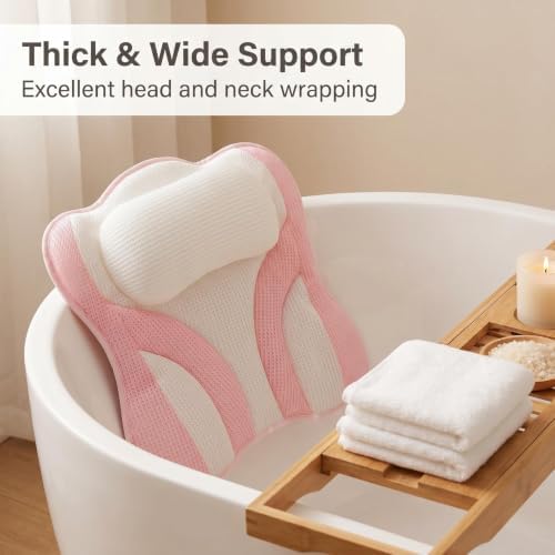 Pink White Bath Bathtub Pillows for Tub Head and Neck Pillow. - Image 6