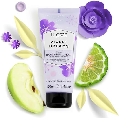 I LOVE Violet Dreams Scented Hand and Nail Cream - Hand Cream for Dry Hands - Vitamin E, Coconut Oil, and Shea Butter - Silicone Free - 3.4 oz - Image 2