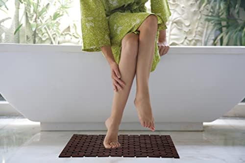 Bath Mat Bathroom Runner Long Large Rugs Floor Wood Shower Bathtub Waterproof Non Slip Accessories 16x34 Inch Easy to Clean, Natural, 1 pc - Image 4