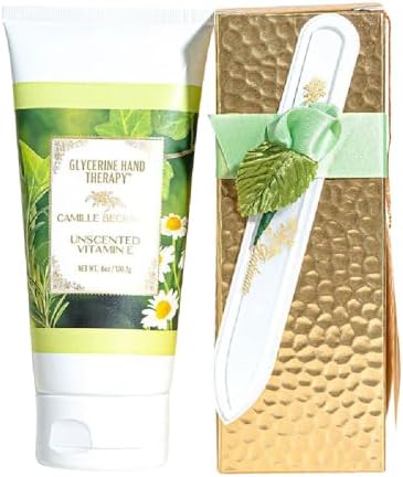 Camille Beckman Manicure Gift Set, Unscented Hand Therapy & Nail File by CamilleBeckman