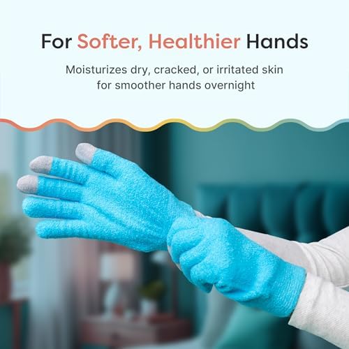 ZenToes Moisturizing Gloves for Dry Hands, Media Tips, Fuzzy, 1 Pair - Image 2