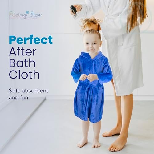 Rising Star Baby Toddler Robe Or Kids Robe for Girls and Boys - Kids & Baby Bath Robe Spa Set with Washcloth or Slippers - Image 2
