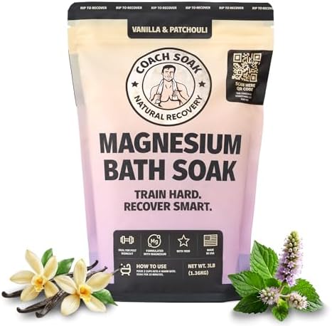 Coach Soak Magnesium Bath Soak - 3 lb, Vanilla & Patchouli Bath Salts by CoachSoak