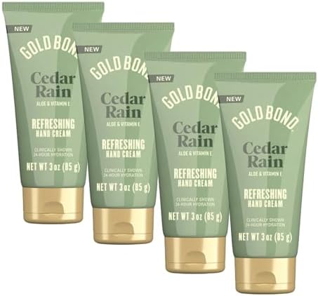 Gold Bond Hand Cream, Cedar Rain Refreshing Hand Cream with Aloe Vera to Refresh Skin and Vitamin E to Help Soothe the Skin, Comforting Cedar Rain Scent, 12 Ounce (Pack of 6) by GoldBond